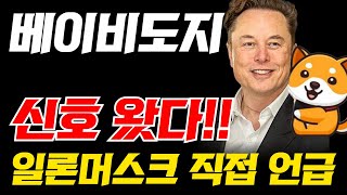 🚨베이비도지🚨 일론머스크 직접 언급!! 드디어 신호 터졌습니다!!  #베이비도지 #코인베이스