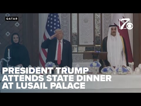 Trump attends a state dinner at Lusail Palace