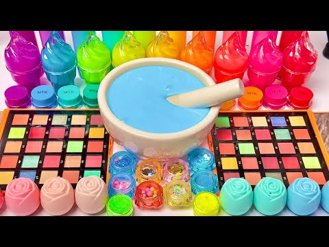 Satisfying video how to make slime with cream and glitter mixing random things🌈ASMR Slime
