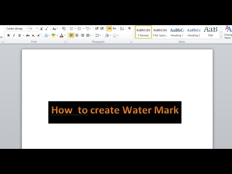 How to create water mark || Make water mark || How to insert water mark