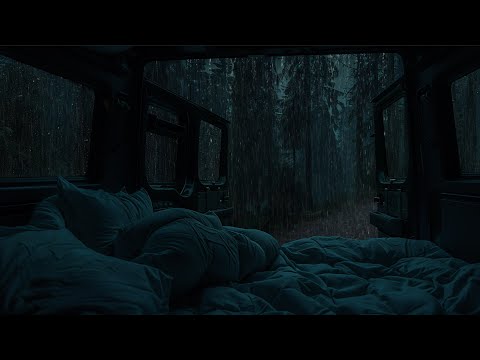 10 Hours⚡️Sleep Deeply with ASMR Rain & Forest Sounds | Camping Ambience for Stress Relief & Healing