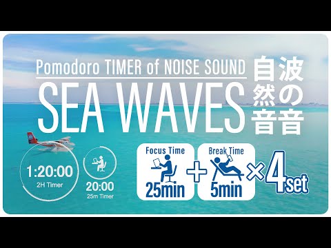 [Waves Sound] Pomodoro Technique 25min x 4Set - Nature sounds & Pomodoro Technique[Study/Work Music]