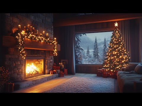 Relaxing Christmas Music Ambience🎄Christmas Fireplace, Christmas Music for Relaxation, Sleep, Study