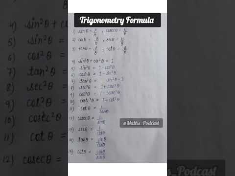 Trigonometry Formula | Class 10th maths Trigonometry #trignometry #trignometrytricks #class10maths