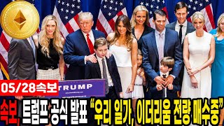 [이더리움 전망]속보, 트럼프 공식 발표 '우리 일가는 이더리움 전부 살 것' #업비트시황 #코인시황 #급등코인추천#이더리움대응