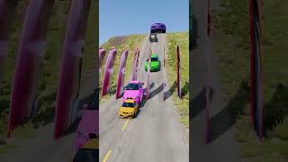 Colorful Small to Giant Cars vs Big Spikes