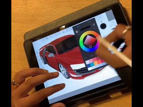 Audi R8 realistic sketch