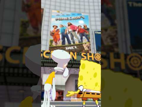 Spongebob and Squidward go to see the new Minecraft movie #animation #minecraft #edit