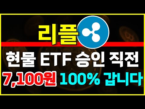 리플 현물 ETF 승인 임박! 지금 대응해야합니다