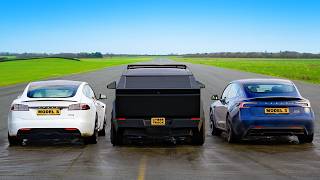 Cyberbeast v Fastest Teslas: DRAG RACE