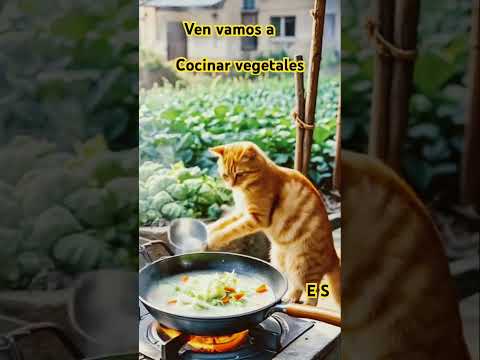 # 🐈 ven a cocinar vegetales no tengo carne 🥩 y tengo que comer delicioso  🐈