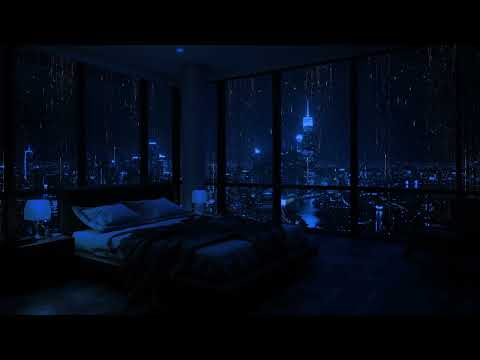 Calm and Relax: Midnight Rain in a Dark Bedroom for Ultimate Peace 💤🌧️