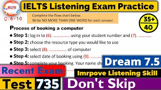 IELTS Listening Practice Test 2025 with Answers ~ Exam - 735 | ielts listening