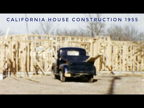 Vintage 1956 Film Footage Northridge San Fernando Valley House & Pool Build