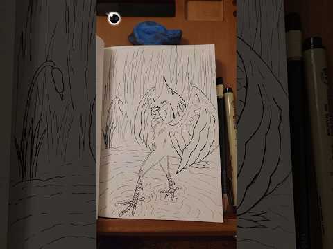 Claraforn: Graceful Bird Creature #creatureart #drawingpractice #artjourney #mangaartist #sketch