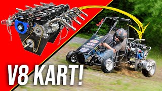 We Built a Custom V8 Engine and Installed It on a Go Kart (Weighs 900 POUNDS)!