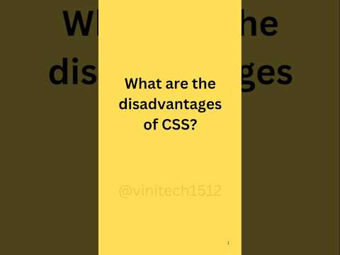 CSS Interview questions: What are the disadvantages of CSS? #css #shorts #web #cssinterview