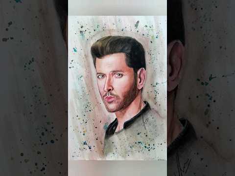 Hrithik Roshan watercolor painting #watercolorportraitpainting #portrait #portraitpainting