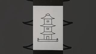 Draw Pagoda  #homedrawing #housedrawing #howtodrawhouse