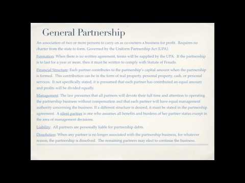 Business Organizations: Sole Proprietorships, Partnerships, LLC's, Joint Ventures