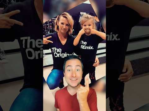 Moms and kids wearing matching shirts
