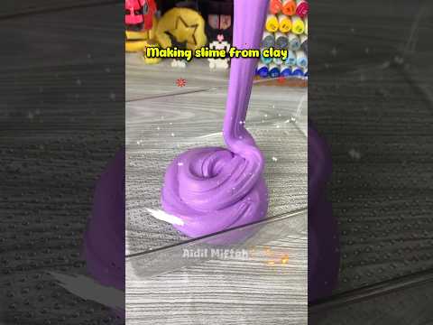 👩‍🍳Making slime from clay💅🏻😰 #diy #slime #clay #handmade #funny #cute #slimeasmr