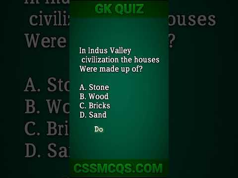 Houses In Indus Valley civilization were made up of? #gk #question #mcq #quiz #answer