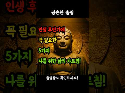 인생 후반기에 꼭 필요한 5가지 나를 위한 삶의 가르침! #부처님가르침 #자기사랑 #자존감 #시니어행복 #노후준비 #마음챙김 #자기돌봄 #불교지혜 #내면의평화 #행복한노년 #자아