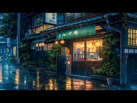 Japanese Rainy Night 🌧️ Pluviophile Lofi Songs With Rain Sound For Inner Calm 🌧️ Rainy Lofi Playlist