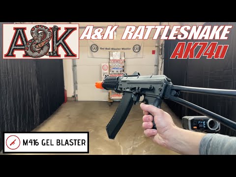 DEMO - NEW! A&K Rattlesnake AK74u (TOY!) Gel Ball Blaster - Metal Gears - 250+ FPS!  M416gelblasterr