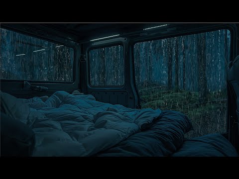 10 Hours⚡️Comforting Rain Sounds in the Woods | ASMR Sleeping Car Night to Relax & Heal Your Mind