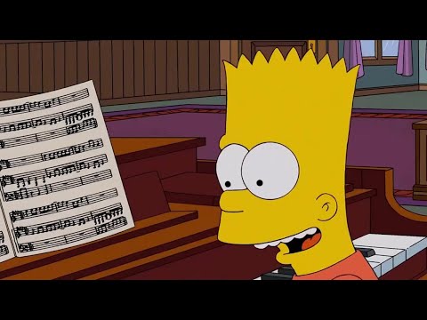Bart eagerly learns to play the piano.