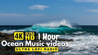 Ocean Asmr 4K Video Beautiful Relaxing Music • Wave Nature & Violin, Flute, Piano & Harp Ambience
