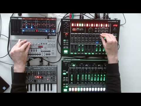 Roland classics jam // boutique sh-01a, tb-03, ju-06 TR-8, MX-1
