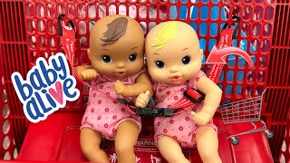 BABY ALIVE newborn girls Morning routine ☀️ shopping at Target 🛒