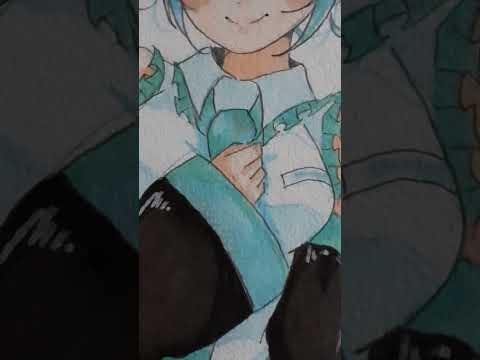 コピックで色塗るの難しいね(´･ω･)#初音ミク