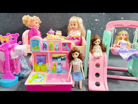 15 Minutes Satisfying with Unboxing swing&Slide toys,Doll Rock Bed Toys Collection Review | ASMR