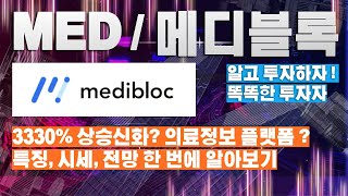의료정보 플랫폼 코인 "메디블록" 에 대해 당신이 몰랐던 모든 것 !? / 3개월 3330% 상승 ? 매디패스 ? / 특징, 시세, 차트, 전망에 대한 모든 것