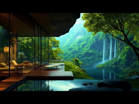 🎹 Calm Your Mind Gentle Piano with Mountain Waterfall Sounds �🌿 loop