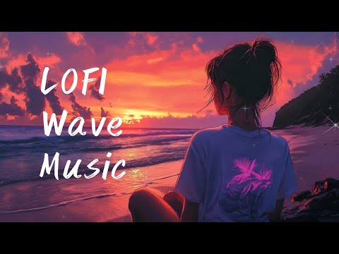 LOFI wave sound 🐟 波の音 1 hour サンセットビーチ 作業用BGM 勉強用BGM 睡眠用BGM