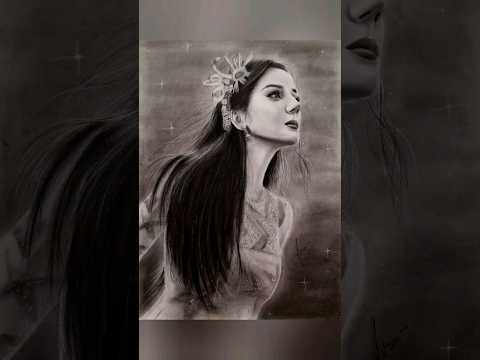 Dilraba Dilmurat Charcoal portrait #shorts #art #Dilraba #portrait #charcoaldrawing #chacoal