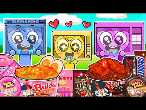 Microwave Lily Family Convenience Store Food Mukbang - Sprunk OC Cartoon Animation