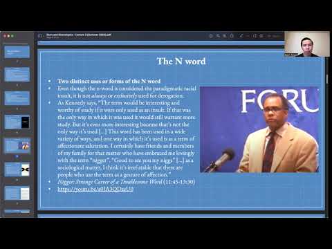 Lecture 2: The N word: History and Use in the African American Community | COGSCI 190 | UC Berkeley