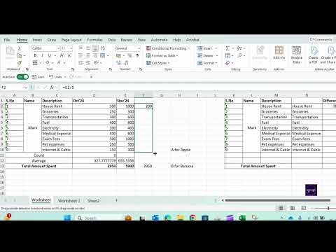 Excel topics - How to perform Division, Average, Sort & Undo #exceltips #tutorial #spreadsheets