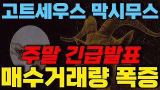 고트세우스막시무스 코인🔴주말속보🔴  재단 결단내렸습니다!! 매수거래량 폭증!! 내일 대폭등나옵니다!! #고트세우스막시무스 #고트세우스막시무스코인 #고트세우스막시무스전망