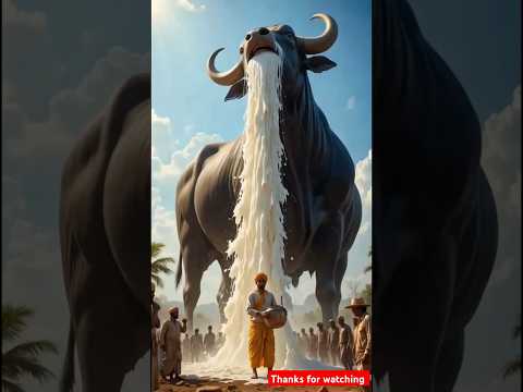 The buffalo gives milk and juice to the farmer. The buffalo is hit by a truck. 😭 #ai #buffalo #milk