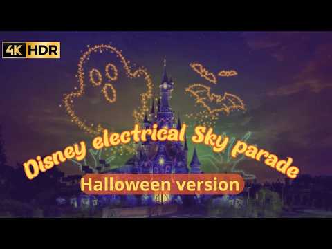 Disney electrical sky parade halloween version 💀🎃👻 #disneylandparis #drones #dlp