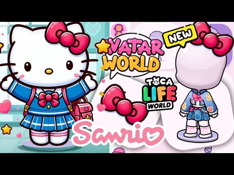 HOW TO MAKE SCHOOL UNIFORM HELLO KITTY SARIO 🩷 IN AVATAR WORLD 😍