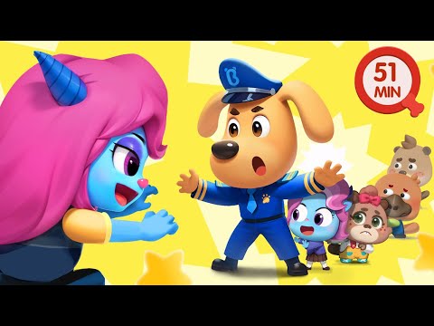 Catch the Tail Game | Funny Story | Safety Rules for Kids | Sheriff Labrador