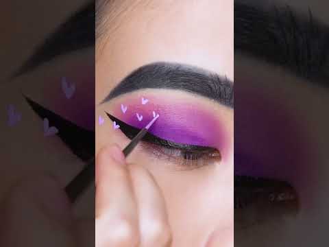 #Shorts Heart Purple Makeup #makeup